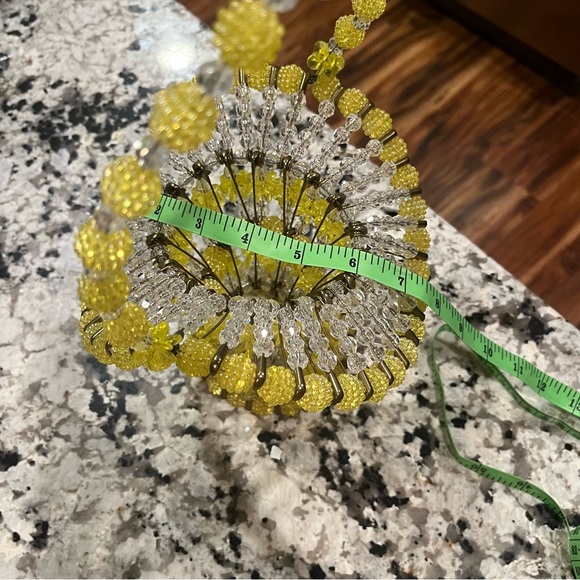 VTG MCM Safety Pin & Bead Basket tramp art granny core mid century vintage - Picture 8 of 9